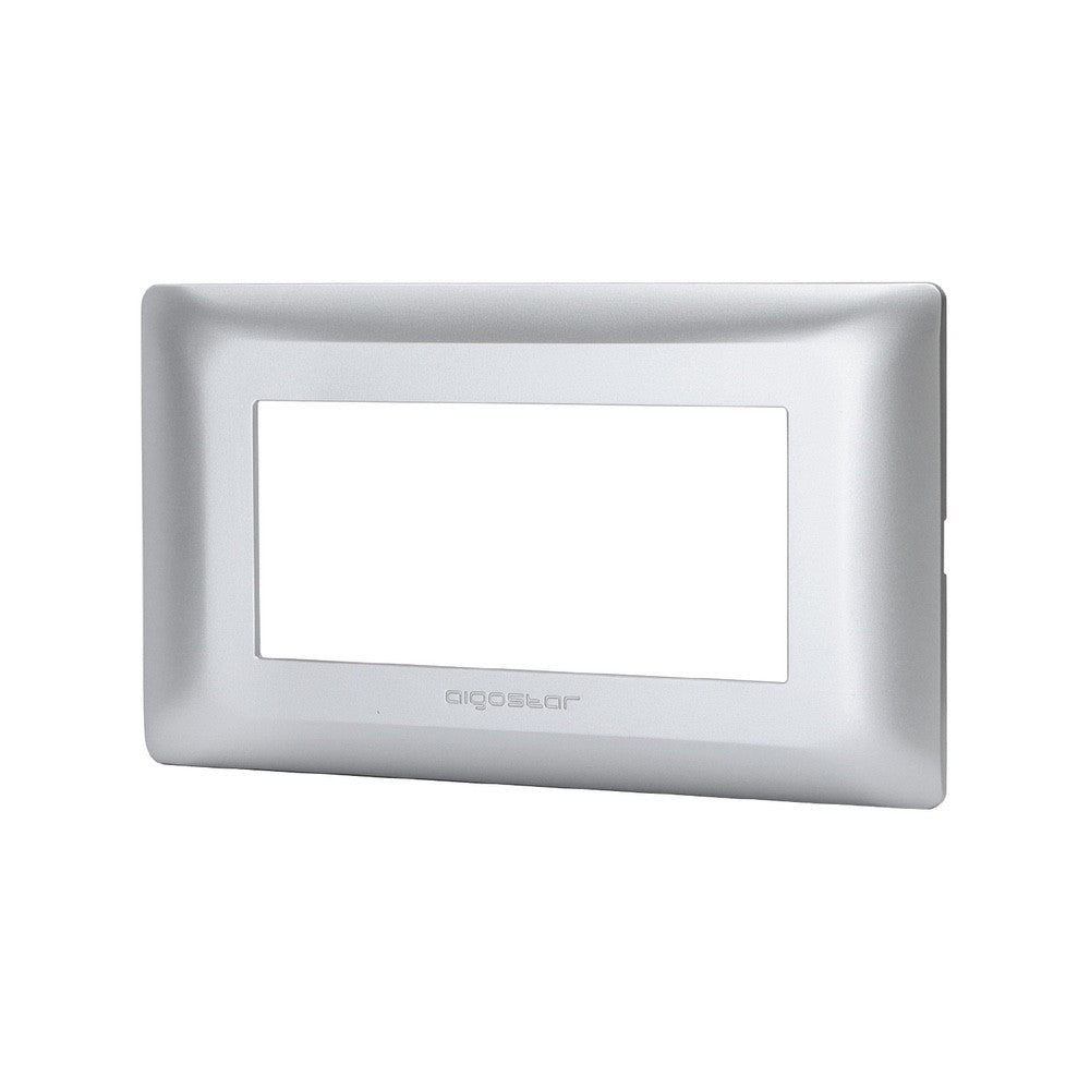 Placca 4 posti compatibile Bticino Matix Argento