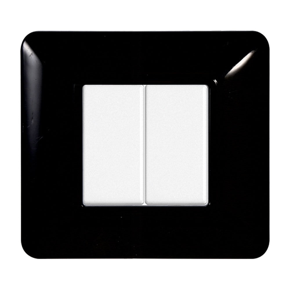 Placca 2 posti compatibile Bticino Matix Nero