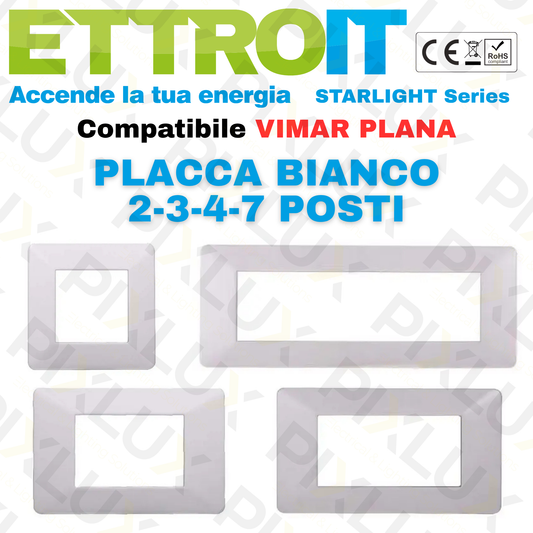 Placca 3 moduli compatibile con Vimar Plana