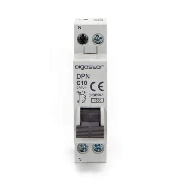 Interruttore magnetotermico 1P+N 10A C  grigio