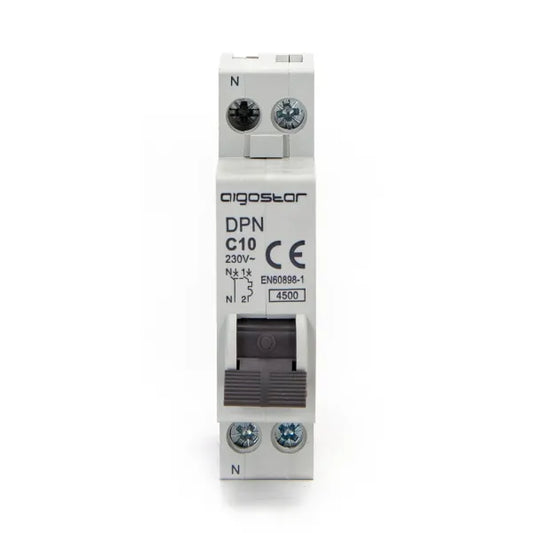 Interruttore magnetotermico 1P+N 10A C  grigio