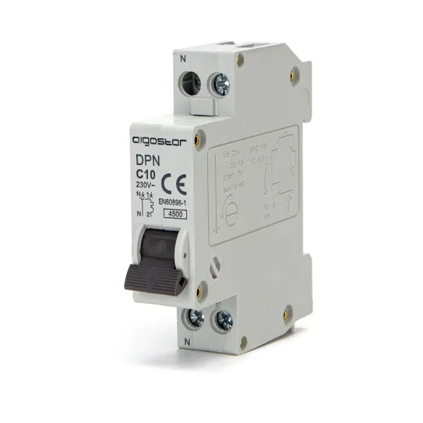 Interruttore magnetotermico 1P+N 10A C  grigio
