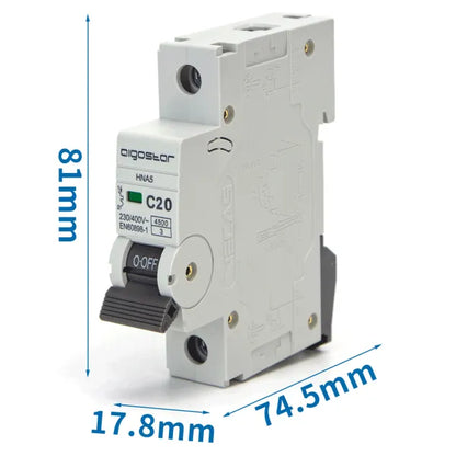Interruttore magnetotermico 1P 20A C  grigio