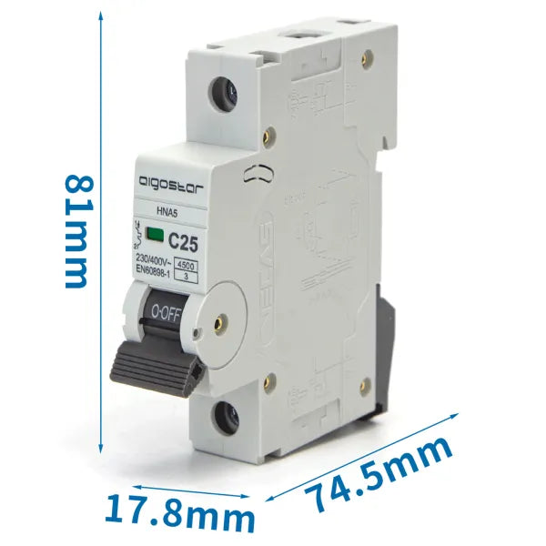 Interruttore magnetotermico 1P 25A C  grigio