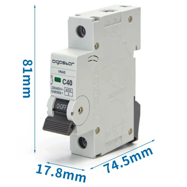 Interruttore magnetotermico 1P 40A C  grigio