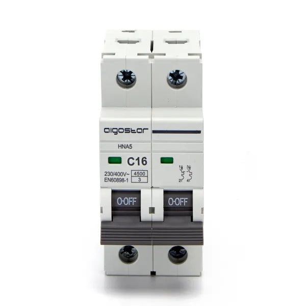 Interruttore magnetotermico 2P 16A C  grigio