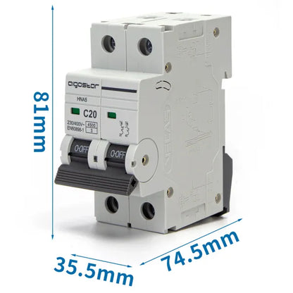 Interruttore magnetotermico 2P 20A C  grigio
