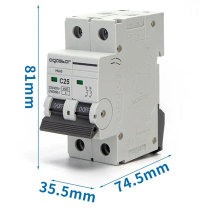 Interruttore magnetotermico 2P 25A C  grigio
