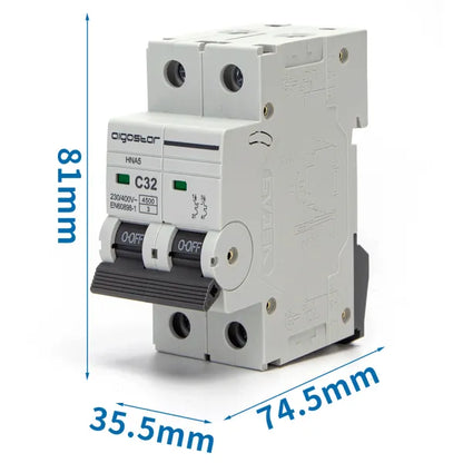 Interruttore magnetotermico 2P 32A C  grigio