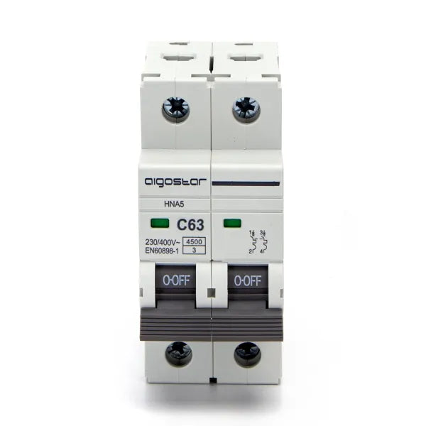 Interruttore magnetotermico 2P 63A C  grigio