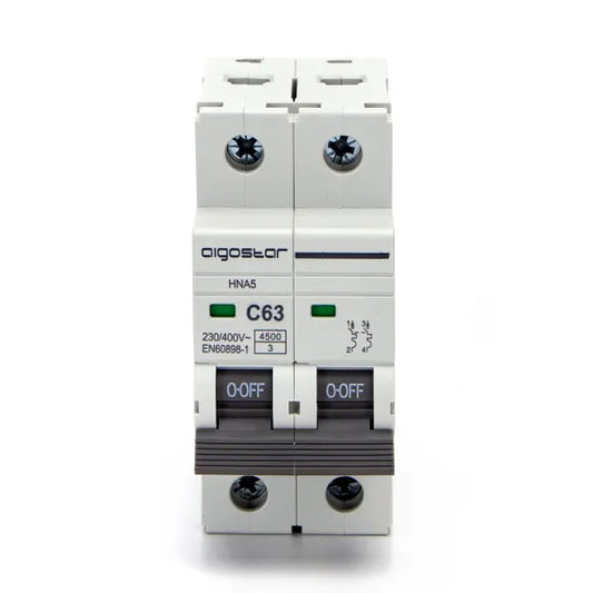 Interruttore magnetotermico 2P 63A C  grigio