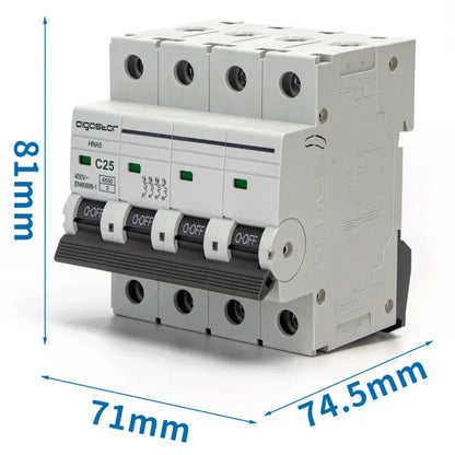 Interruttore magnetotermico 4P 25A C  grigio