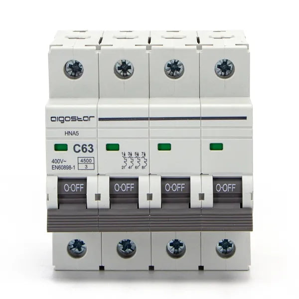 Interruttore magnetotermico 4P 63A C  grigio