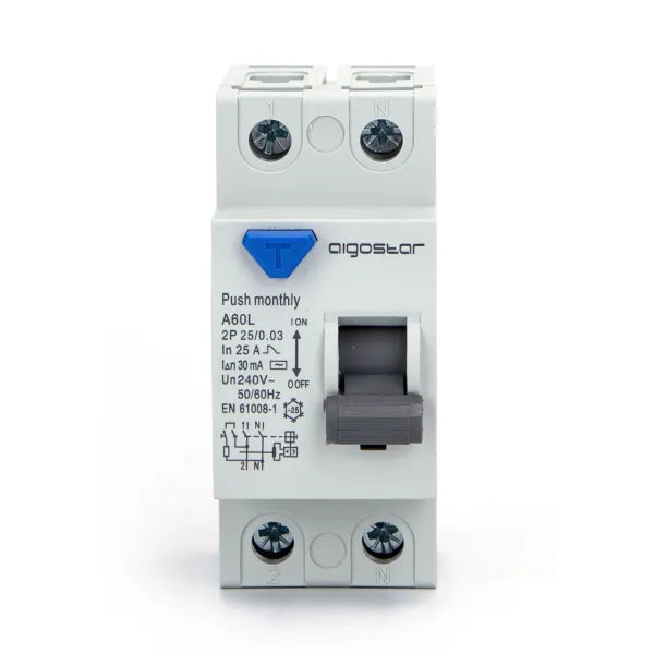 Interruttore differenziale salvavita 2P 25A 30mA AC grigio