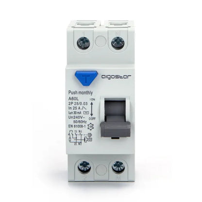 Interruttore differenziale salvavita 2P 25A 30mA AC grigio