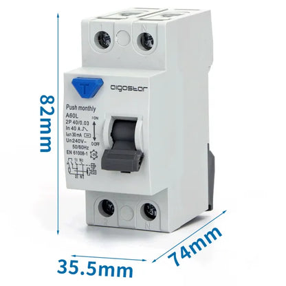 Interruttore differenziale salvavita 2P 40A 30mA AC  grigio
