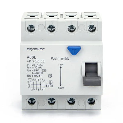 Interruttore differenziale salvavita 4P 25A 30mA AC  grigio