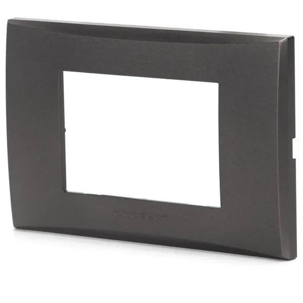 Placca 3 moduli nero compatibile con Vimar Plana