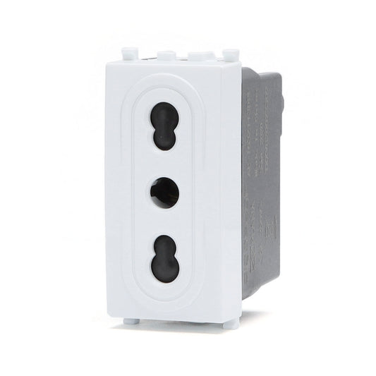 Presa bipasso 10/16A Bianco compatibile con Vimar Plana