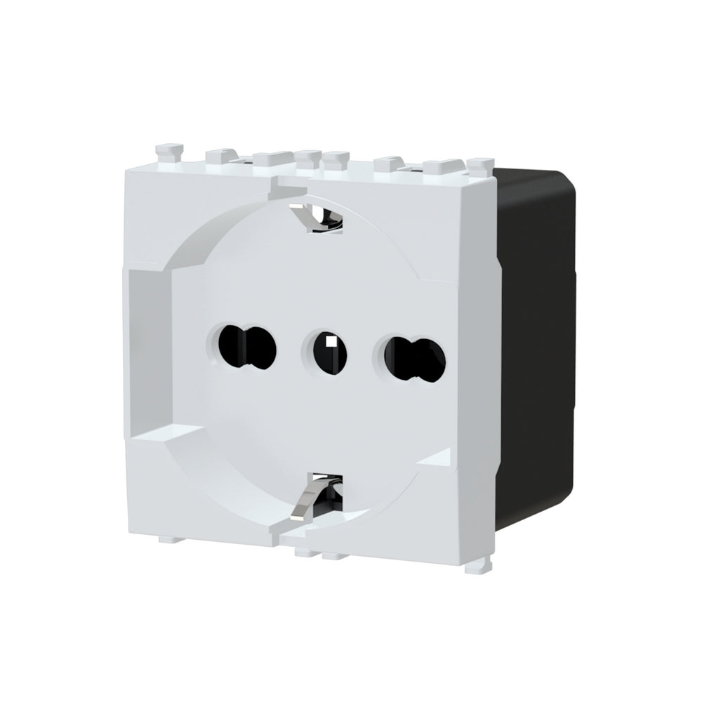 Presa Schuko Bianco compatibile con Vimar Plana