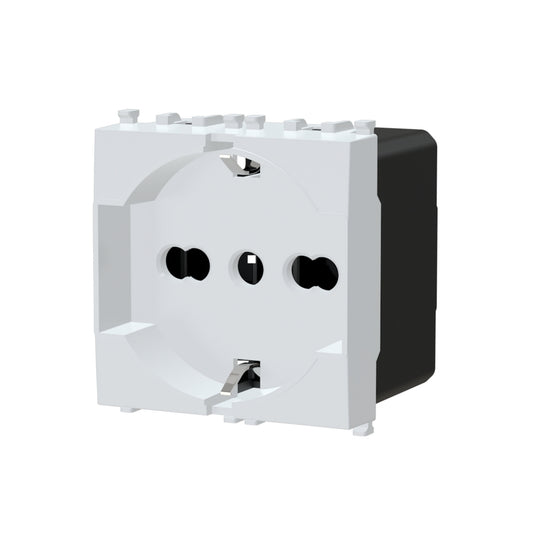 Presa Schuko Bianco compatibile con Vimar Plana