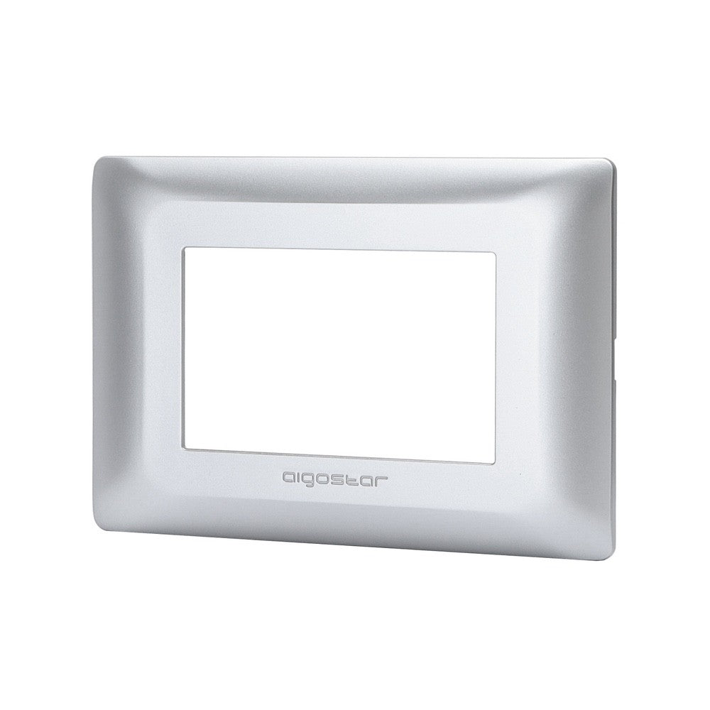 Placca 3 posti compatibile Bticino Matix argento