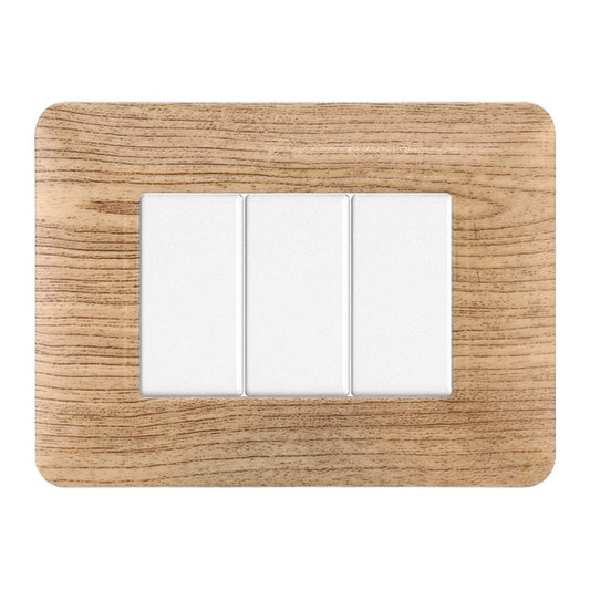 Placca 3 posti compatibile Bticino Matix Legno chiaro