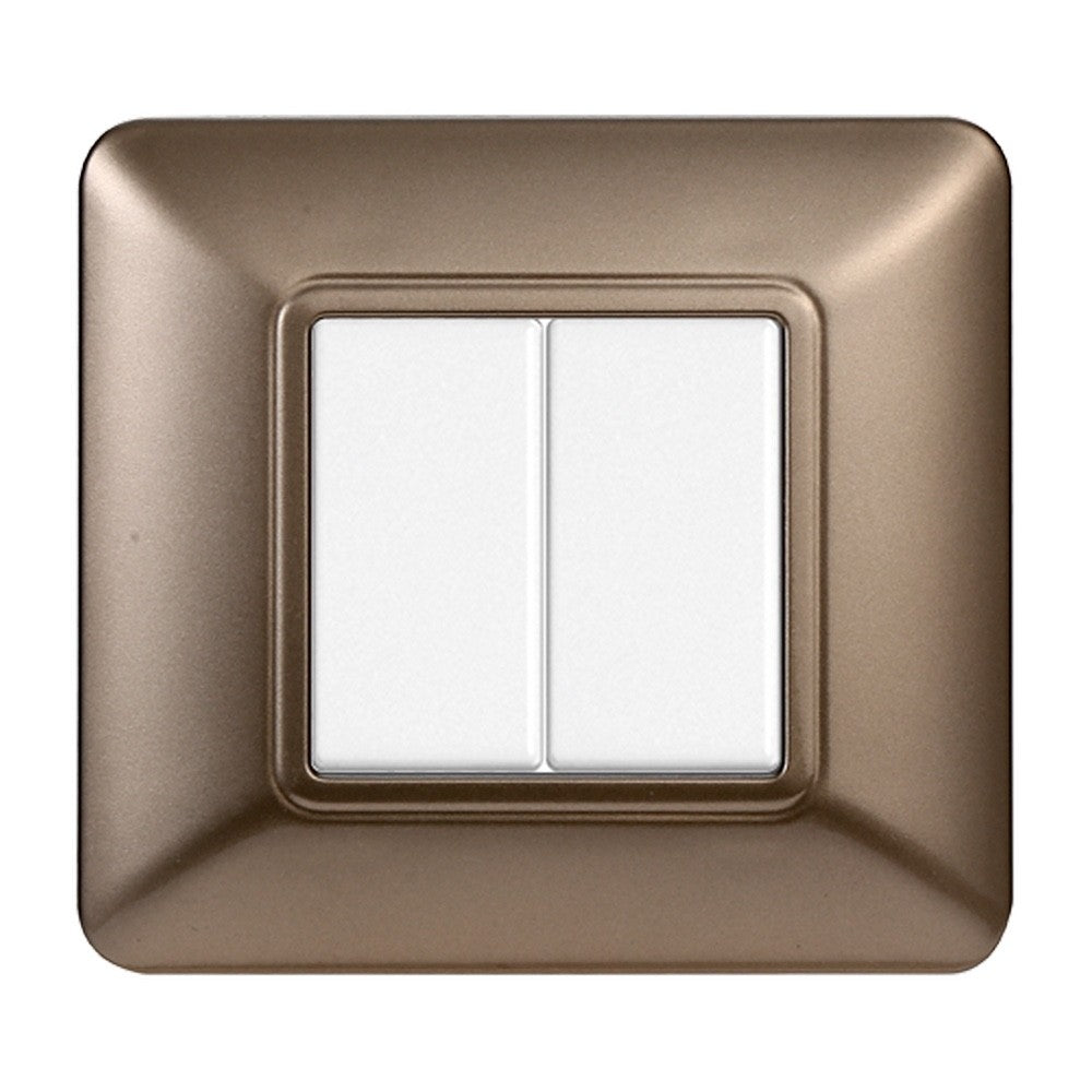 Placca 2 posti compatibile Bticino Matix Bronzo