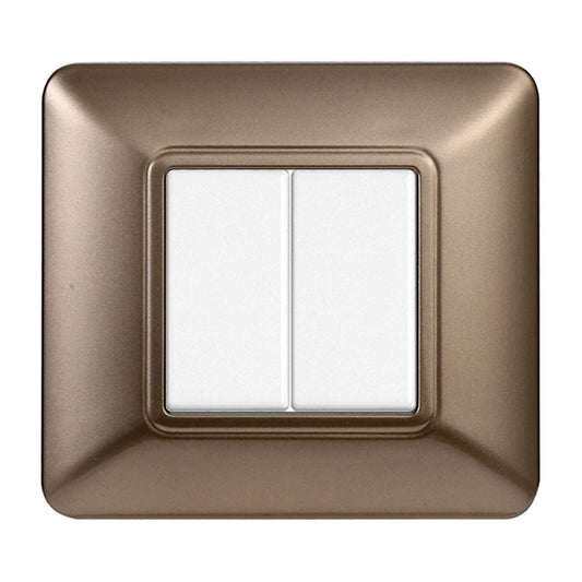 Placca 2 posti compatibile Bticino Matix Bronzo