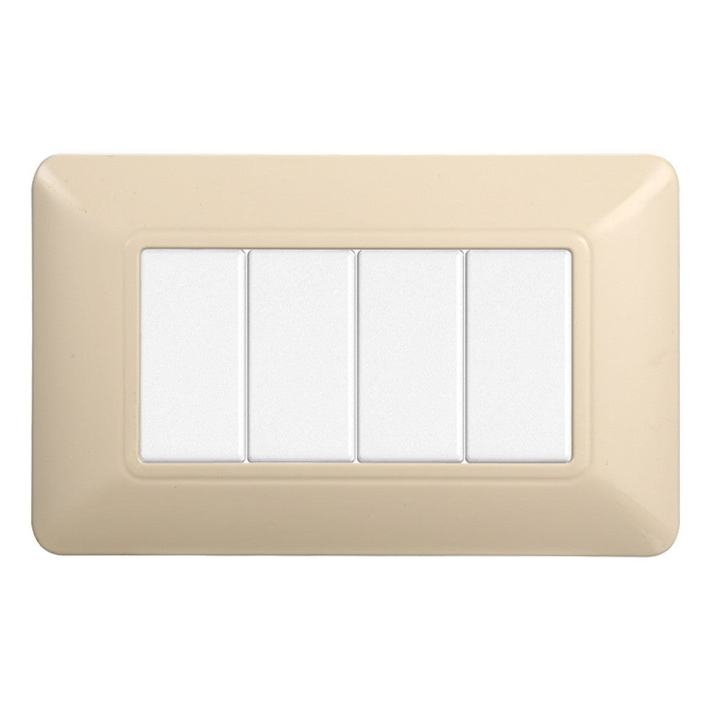 Placca 4 posti compatibile Bticino Matix Sabbia