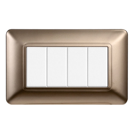 Placca 4 posti compatibile Bticino Matix Bronzo