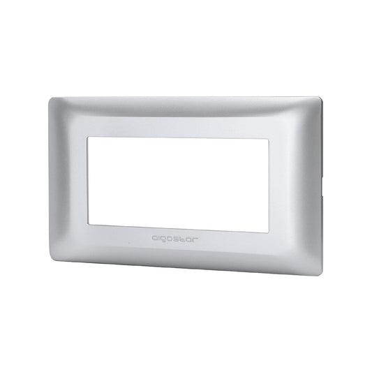 Placca 4 posti compatibile Bticino Matix Argento