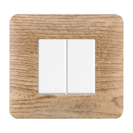 Placca 2 posti compatibile Bticino Matix legno chiaro