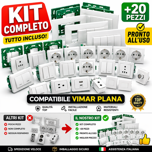Kit compatibile Vimar Plana 20 pezzi