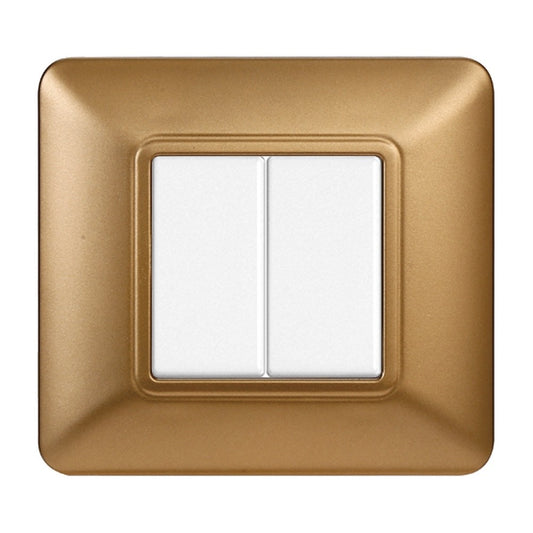 Placca 2 posti compatibile Bticino Matix Oro satinato