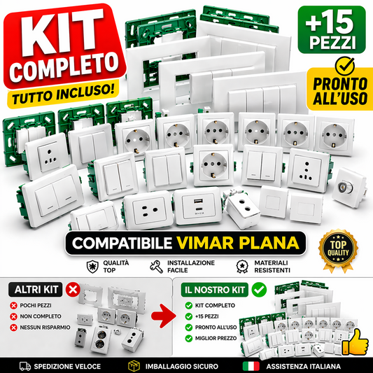 Kit compatibile Vimar Plana 15 pezzi