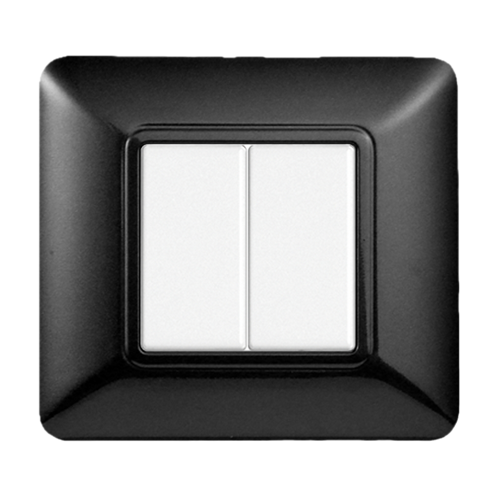 Placca 2 posti compatibile Bticino Matix acciaio scuro