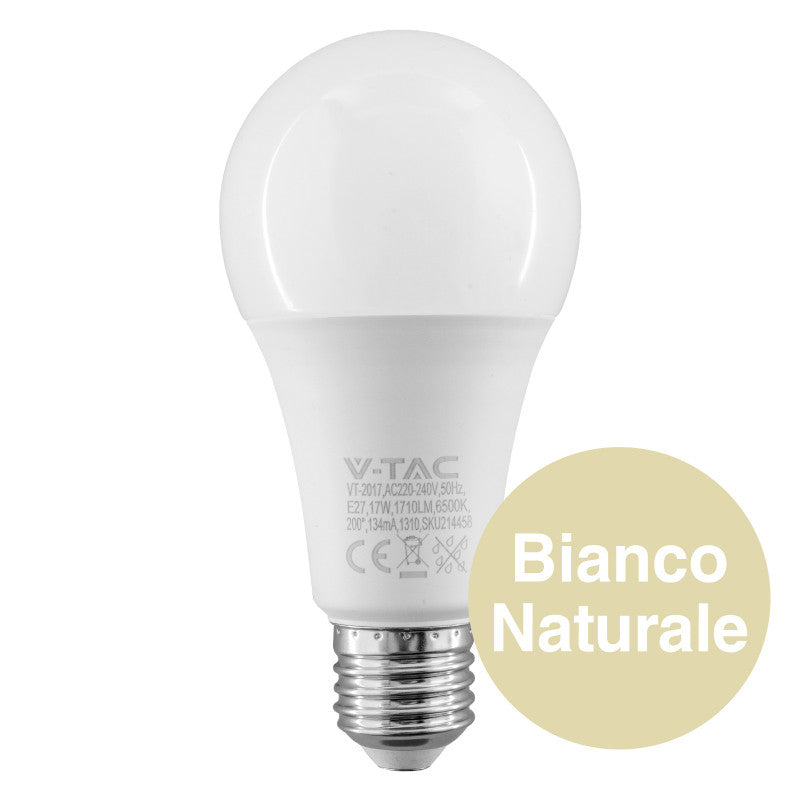 Lampadina V-Tac LED E27 17W Goccia Bianco naturale